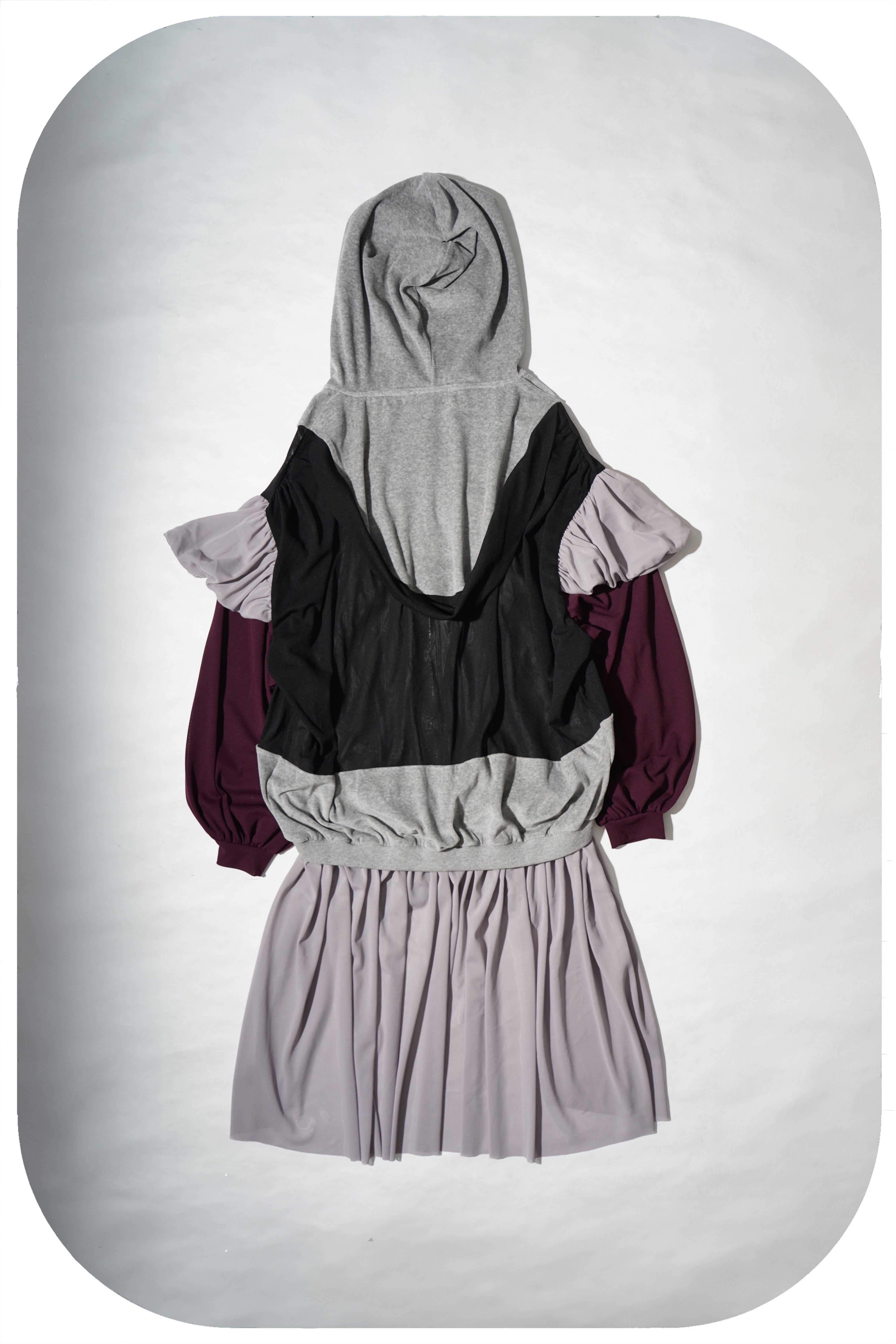 トップス VIVIANO / Tiered Tulle Trimmed Hoodie Tuxedo Hoodie – VeniceW