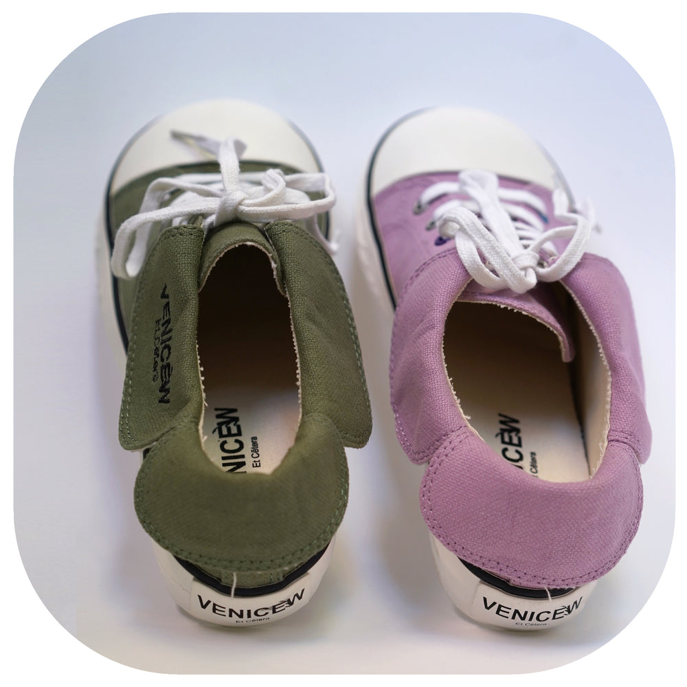 Hemp Elephant Shoes [Dusty Green & Pink] - Low Top
