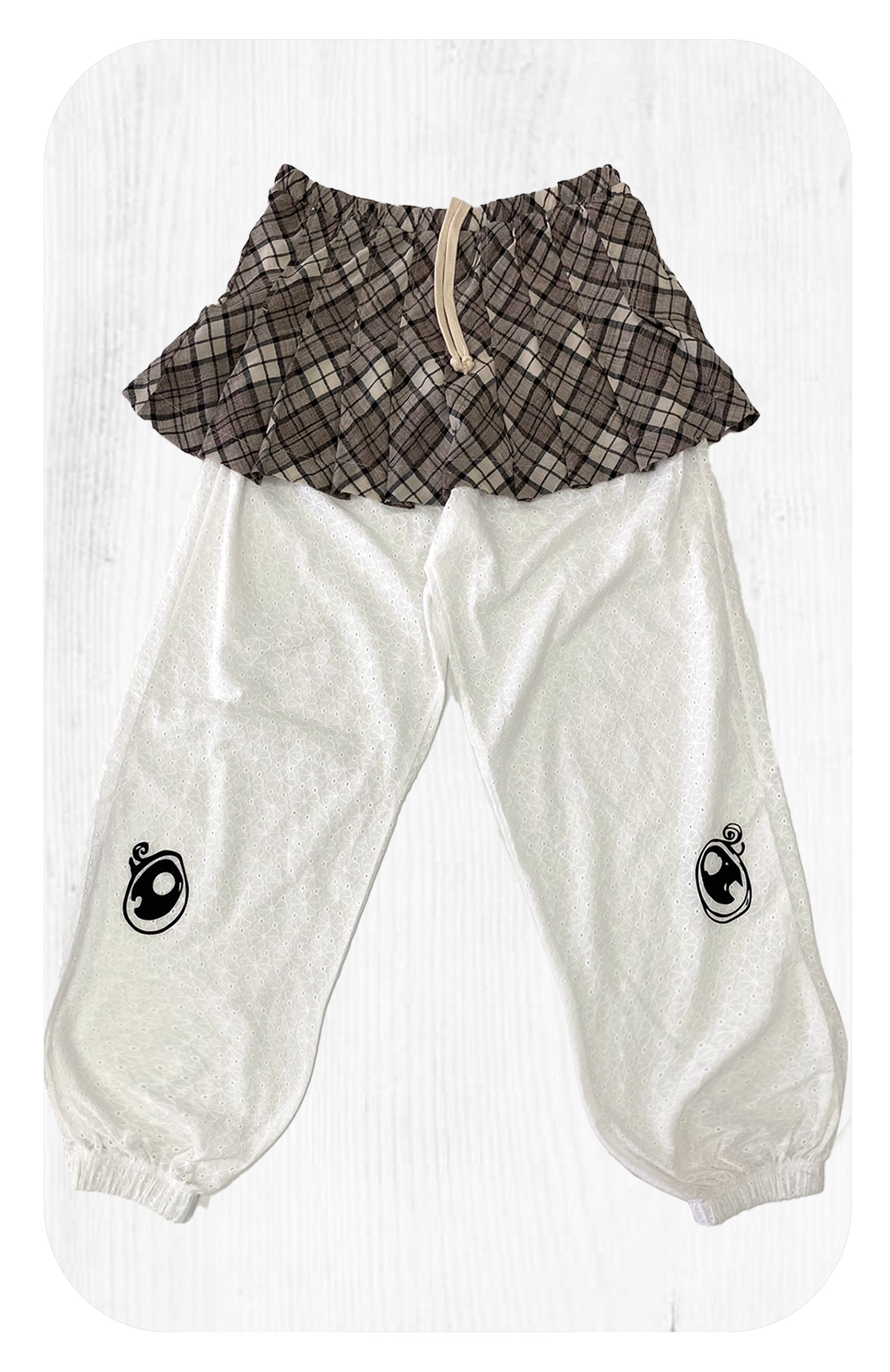 【TUOMIO】WRAPPED PLEATS SKIRT & STRING CHARM SWEATPANTS MUSINSA | TUOMIO [LAYERED SET 5] WRAPPED PLEATS SKIRT