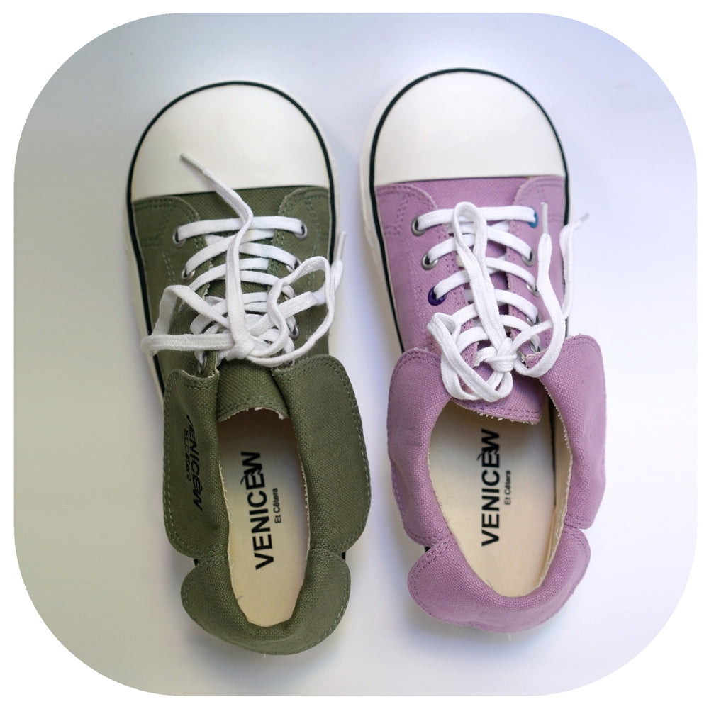Hemp Elephant Shoes [Dusty Green & Pink] - Low Top